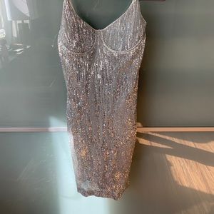 silver sequined dress!